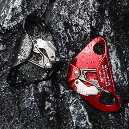 Chest Ascender Tree Climbing Gear Rope Grab High Strength Aluminum Alloy Rappelling Equipment CE Certified for Rock Climbing Rescue Aerial Work Mountaineering Caving Arborist Work 8-13mm Ropes (Red)