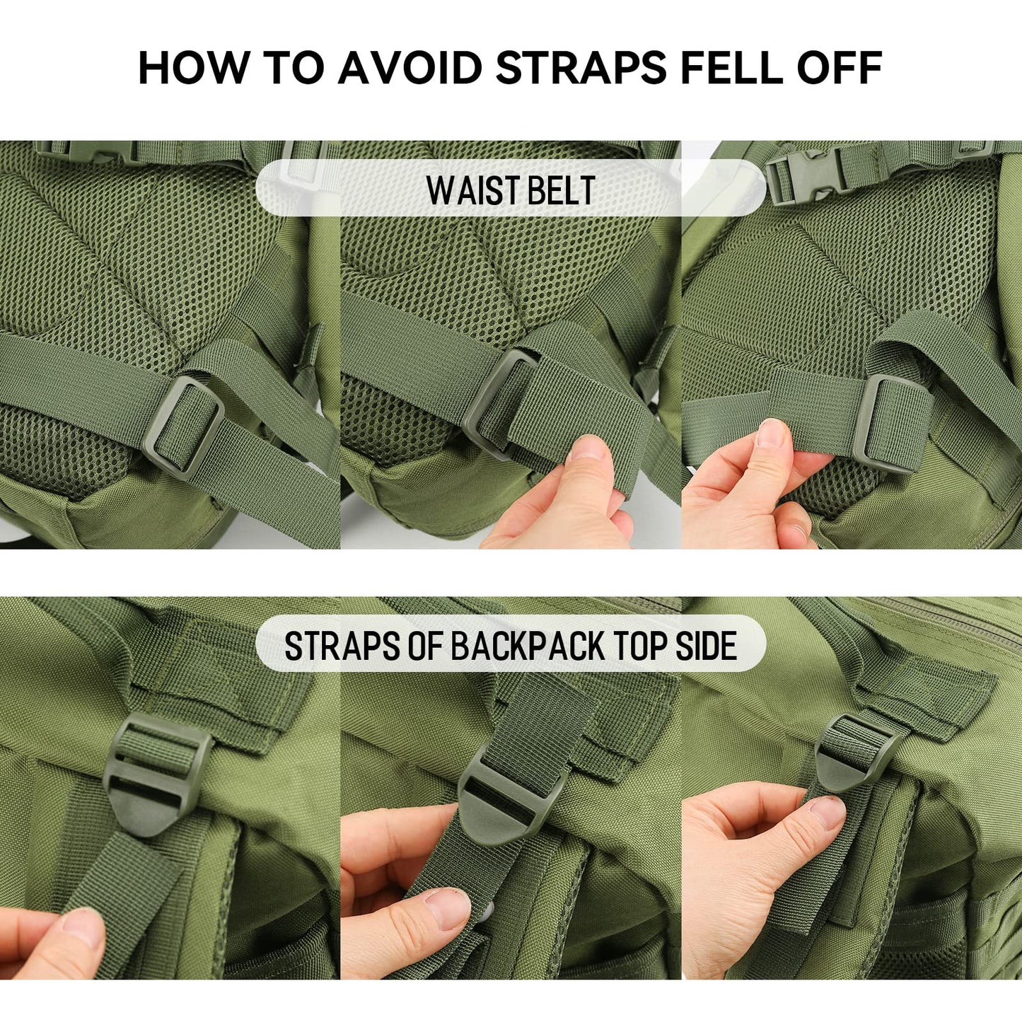 REEBOW GEAR Military Tactical Backpack for Men Large Army 3 Day Assault Pack Molle Hiking Daypack Bag (Green)
