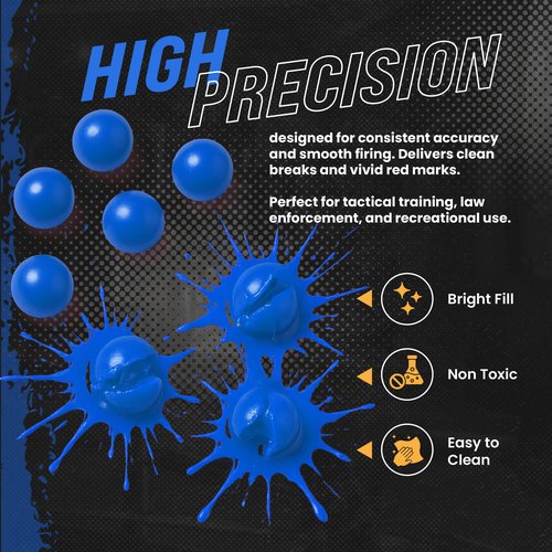 3Skull .43 Caliber Paintballs for Umarex T4E Paintball Pistols .43 Cal Ammo, Blue - 250 Count
