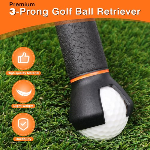 BIRDIEBLAST 3-Prong Golf Ball Grabber for End of Putter, 5PCS Premium Golf Ball Retriever for Putter,Golf Ball Picker Upper for Quick Installation (3)