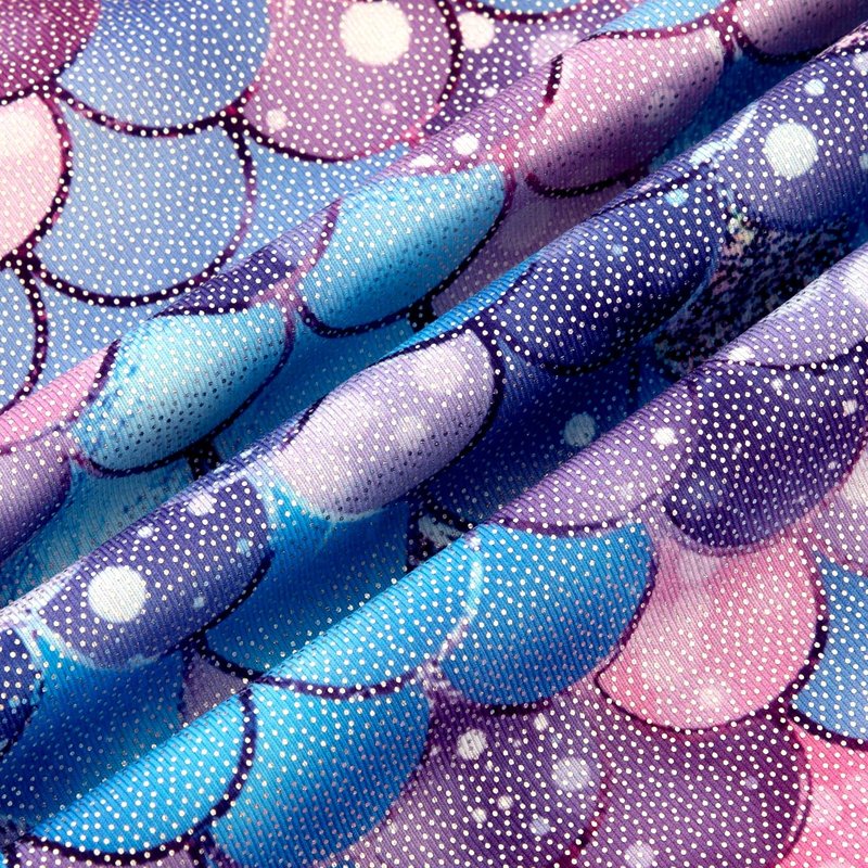 HOZIY Leotards for Girls 7/8 Years Old Kids Criss Cross Back Gymnastics Sparkly Biketards Tumbling Unitards Outfits Activewear Blue Purple Mermaid with Scrunchie
