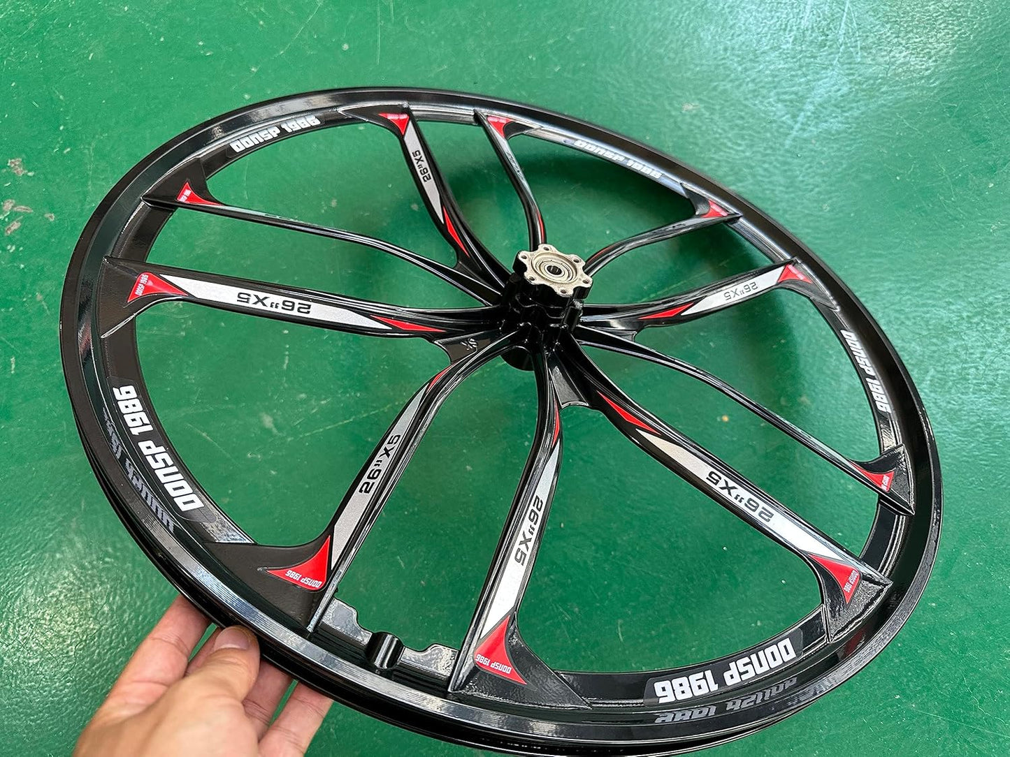 26 inch 10 Spokes Mag Wheel Set Rims Front & Rear 100x135mm & Rear Adapter 36T Sprocket, 26" Magnesium Cycling Bike Wheels Rim (Black) Disc Brake for Beach Cruisers, MTB's Road Bicycle