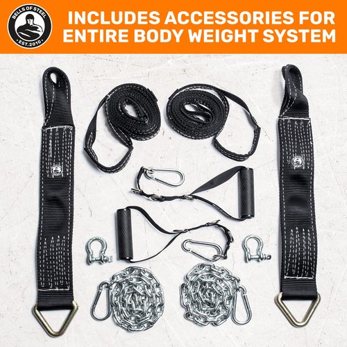 Bells of Steel Utility Suspension Straps for Exercise - Commercial and Home Suspension Training Kit - Nylon Suspension Straps for Bodyweight Workout - 700 lb Capacity Suspension Trainer