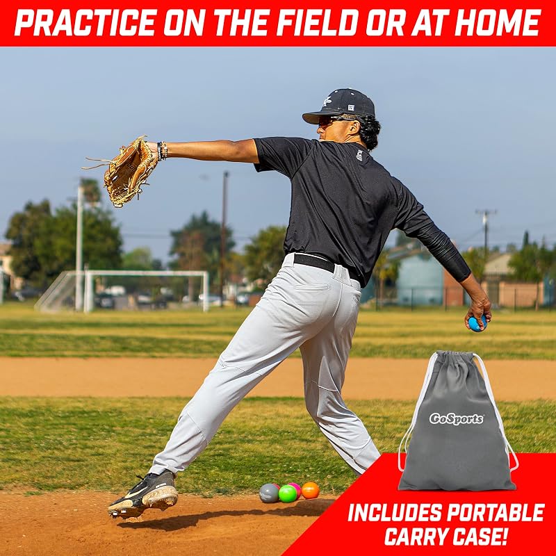 Plyometric Training Balls, 6 Pack – Weighted Baseball/Softball Practice Balls (Standard Range 3.5oz–16oz)
