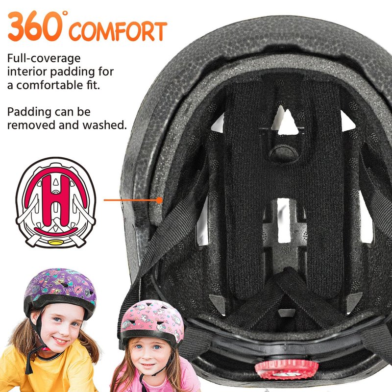 Kids Bike Helmet, Adjustable Helmets from Infant/Toddler/Baby to Children Girls and Boys, Age 2-4/3-6 Years Old (Lightning,S)
