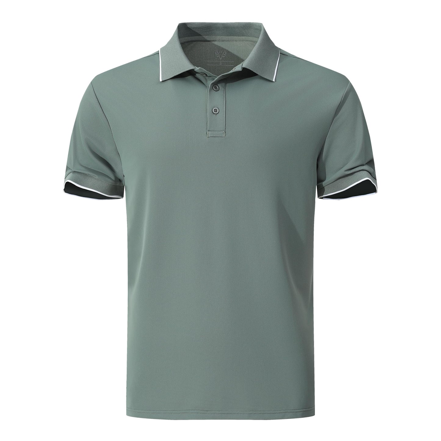 KAOKLRNI Men's Quick-Dry Active Polo Shirts for Golf & Tennis Short Sleeve Lightweight Tactical Shirt Army Green