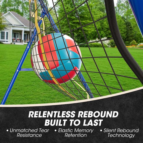 JIRTEMOT Volleyball's Rebounder, Volleyball Net System for Hitting, Blocking, Serving, Setting, Portable Volleyball Training Equipment with 6-Angle Quick Adjustments, 4.5x4FT