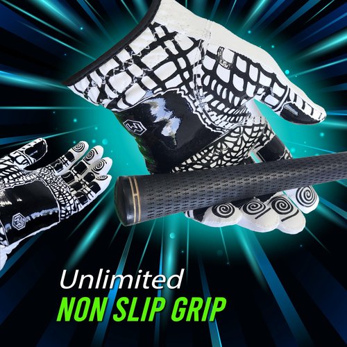 MONKEY GRIP Golf Glove Premium Synthetic Silicon Non silp Power Gip Slice Killer No Twist, Left Hand (Man-Large)