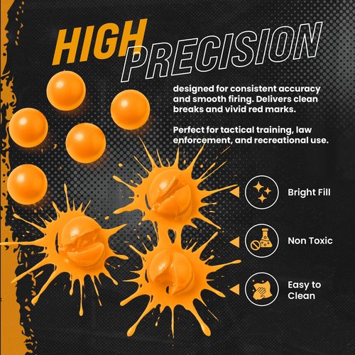 3Skull .43 Caliber Paintballs for Umarex T4E Paintball Pistols .43 Cal Ammo, Orange - 250 Count