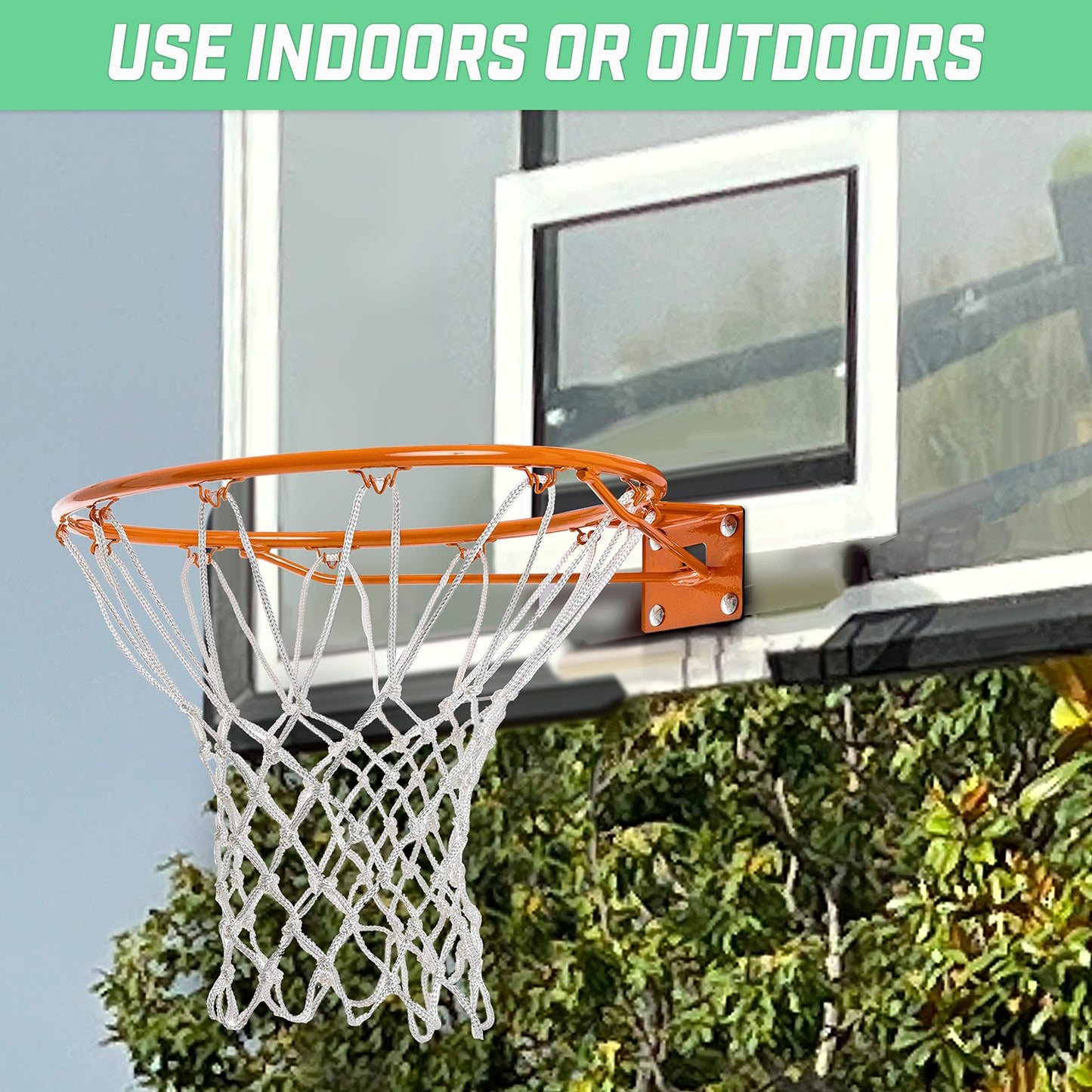 GoSports Basketball Net Replacement with 12 Loops - Heavy Duty for Indoor & Outdoor Hoops, Rim Not Included