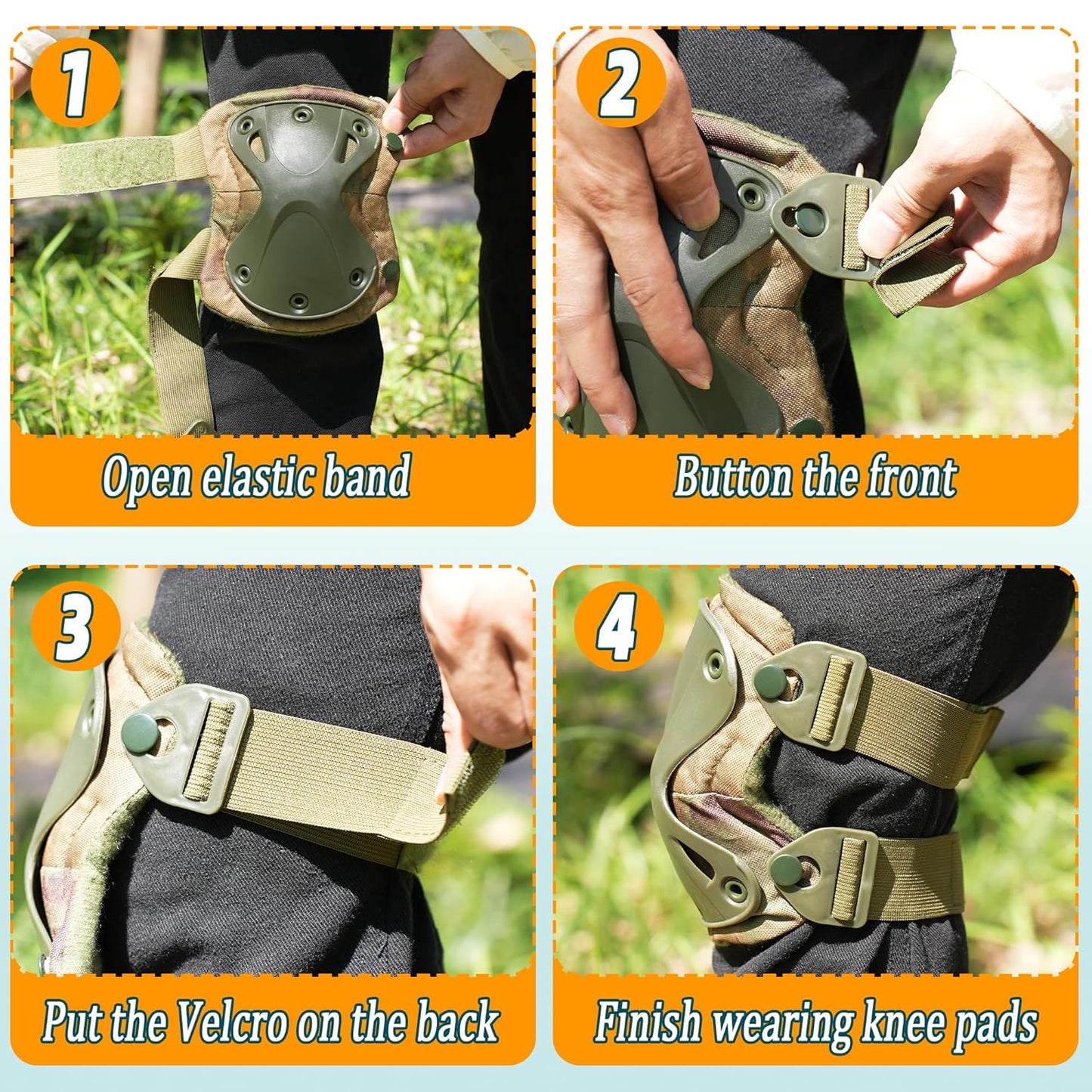 1 Pair Hunting Knee Pads, Saddle Hunting Knee Protection Guard Pads with Adjustable Strap and EVA Foam Padding Outdoor Hunting Accessories