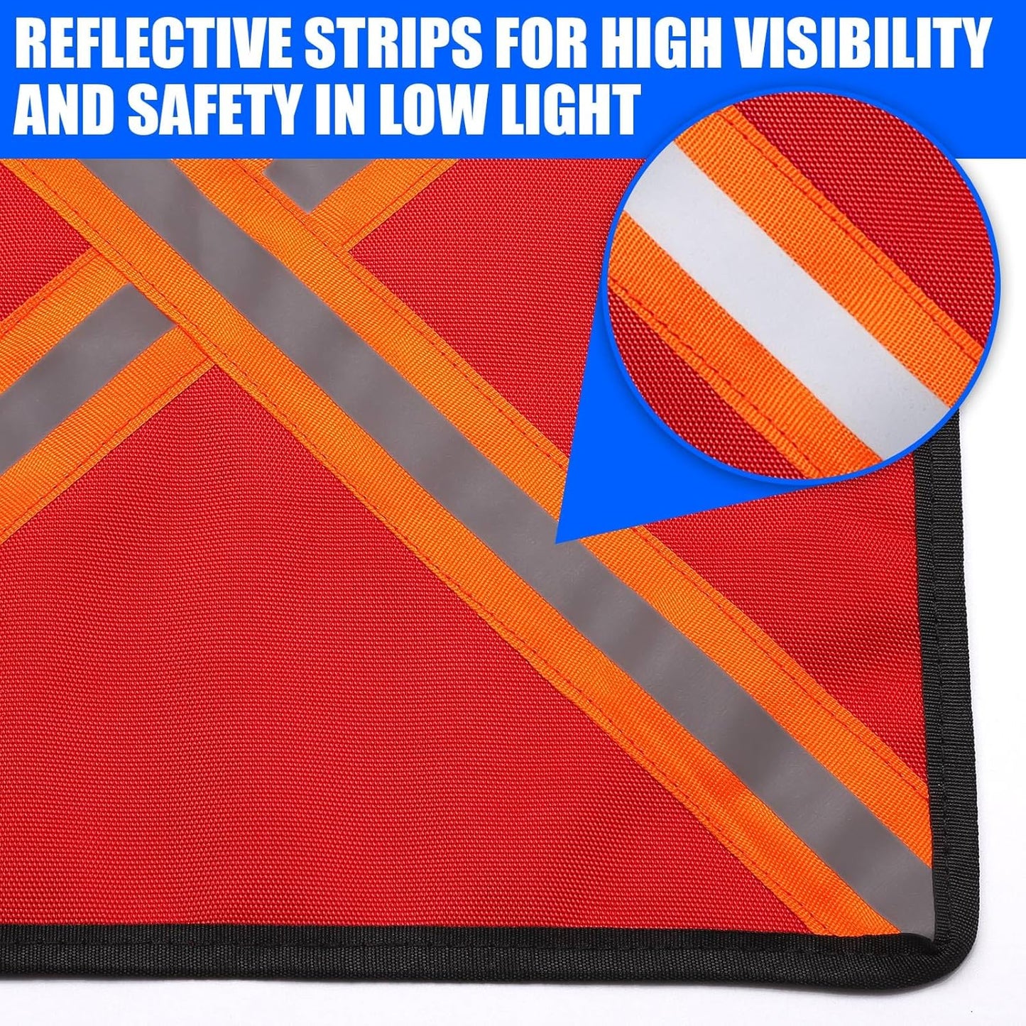 2PCS Kayak Flag, 13x13 in Red Flag for Truck Loads, High Visibility Reflective Safety Flags for Trucks Boat Kayak Canoe SUP Towing, Trailer Warning Flags Tear-Resistant Reinforced Edge, Weather Proof
