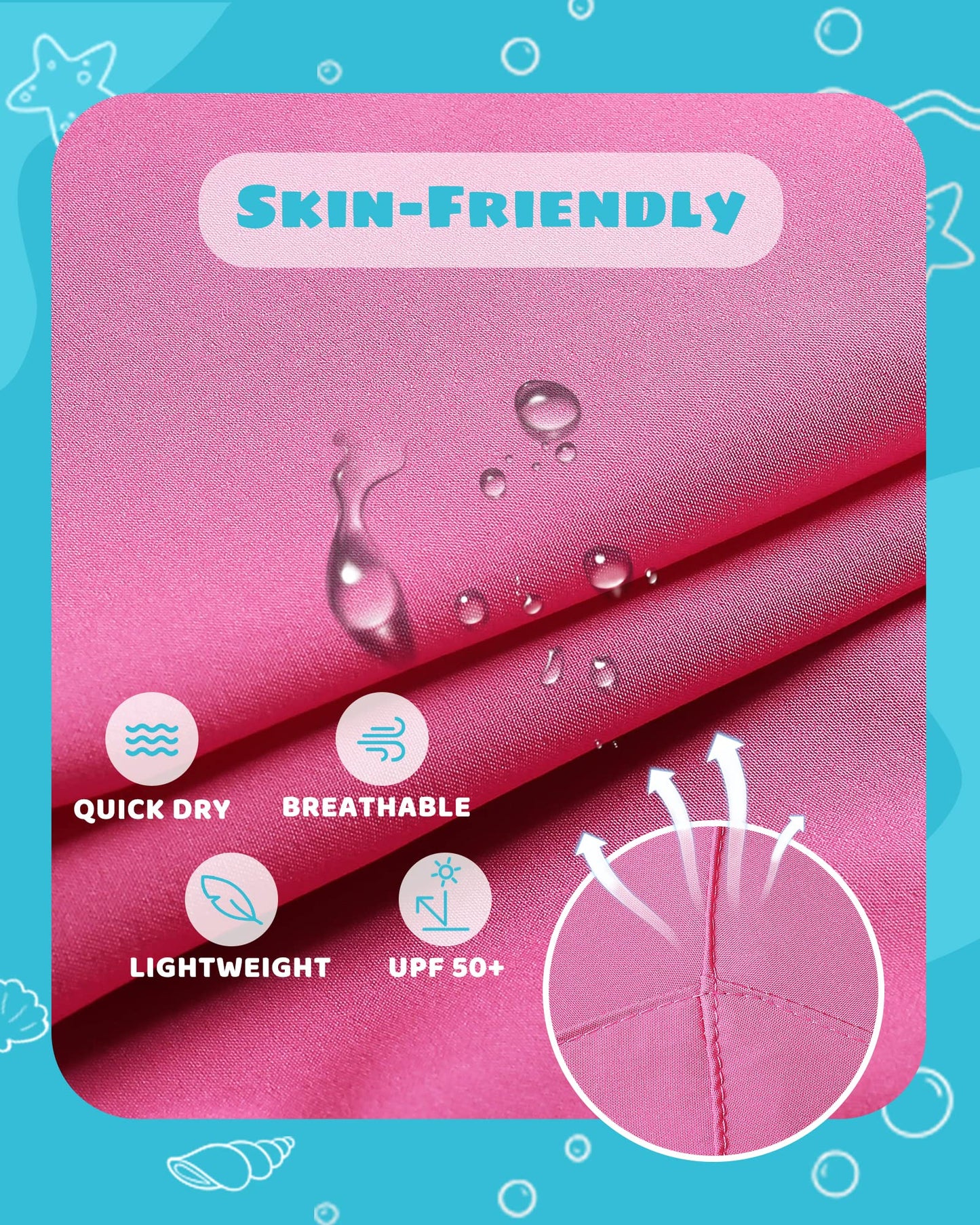 maamgic Boys Swim Trunks with Compression Liner Toddler Stretch Swim Shorts Quick Dry Swimming Trunks Boxer Brief 2 in 1 Beach Shorts Pink Lake Blue 14/16
