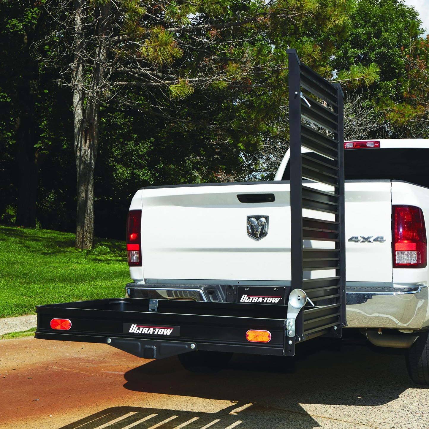Ultra-Tow Aluminum Hitch Cargo Carrier with Ramp - 500-Lb. Capacity, Black, 60in. x 30in. x 4in.