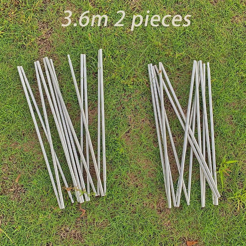 HipierFx Tent Pole Replacement 11.8 ft 13 ft 14.5 ft Aluminum Tent Rod 0.3 in Outdoor Camping Collapsible Tent Frame Repair Accessory (2 Pole, 11.8ft)
