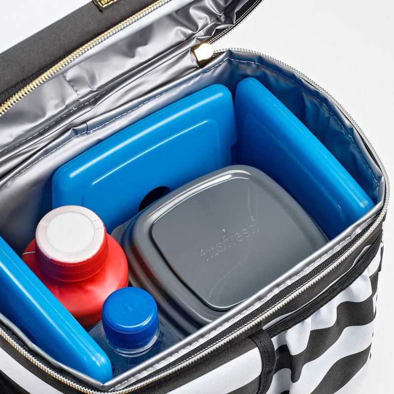 Cool Coolers by Fit + Fresh, Reusable & Long-Lasting Slim Ice Packs, Perfect Addition To Your Lunch Box, Camping Accessories, Insulated Lunch Bag, Beach Cooler Backpack & More, 4PK, Blue