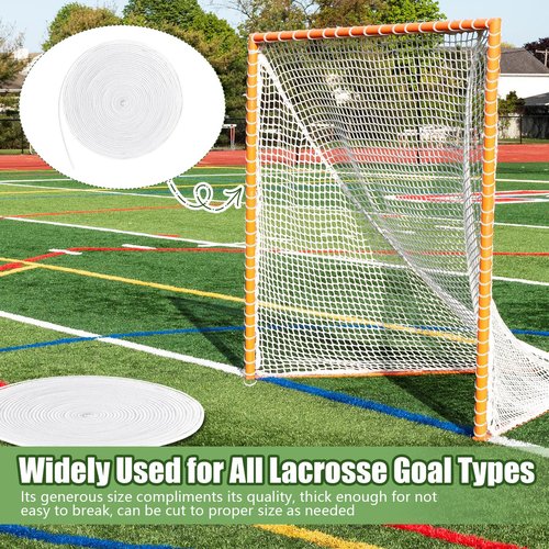 2 Pcs 92ft 4mm Lacrosse Net Lacrosse Goal Net Lacing Cord Long Lacrosse Goal Net Lacing Rope Easy Installation for Soccer Garden,Playground Net Backyard Collegiate Youth Net Not Include(White)