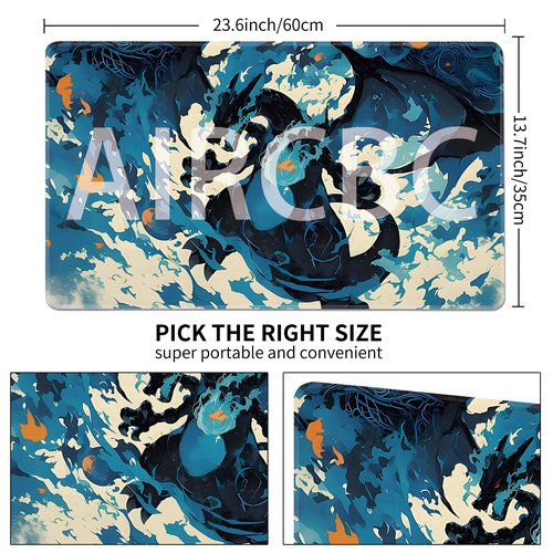 New Playmat MTG Board Game Size 24x14 inches Play Mat for TCG CCG Big Table Mats No Zones and Free Storage Bags (C1)