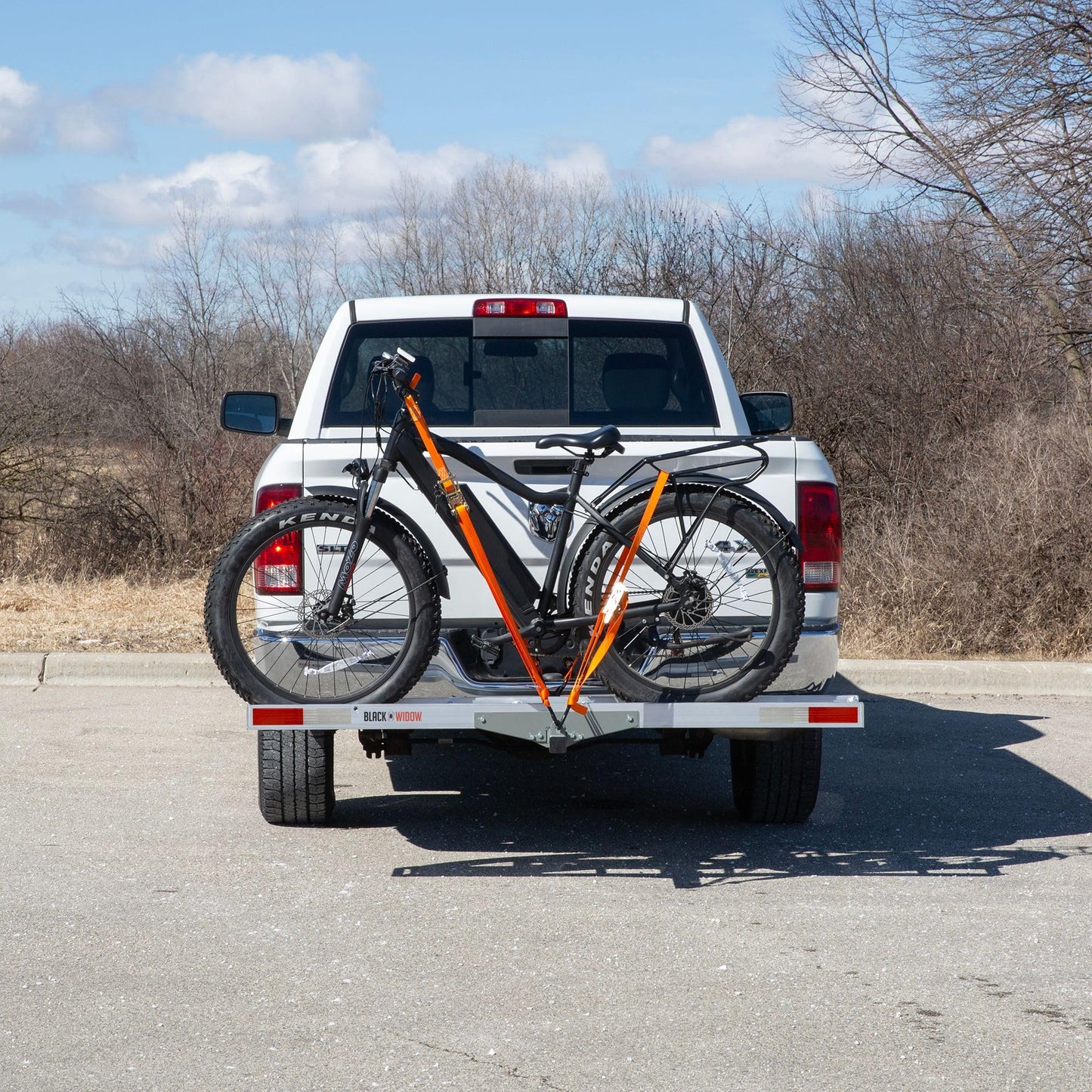 Black Widow eBike Rack with Ramp, 400 lb Cap, Fat Tire Bike Carrier