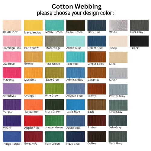 2" & 1.5'' & 1" Cotton Webbing - 5 Yards - 50+ Colors -%100 Natural Cotton - Turkish Woven - 1 Inch 1.5 Inch 2 Inch Black Canvas Webbing for Sewing Straps Bags Climbing Indoors Craft DIY 11515…