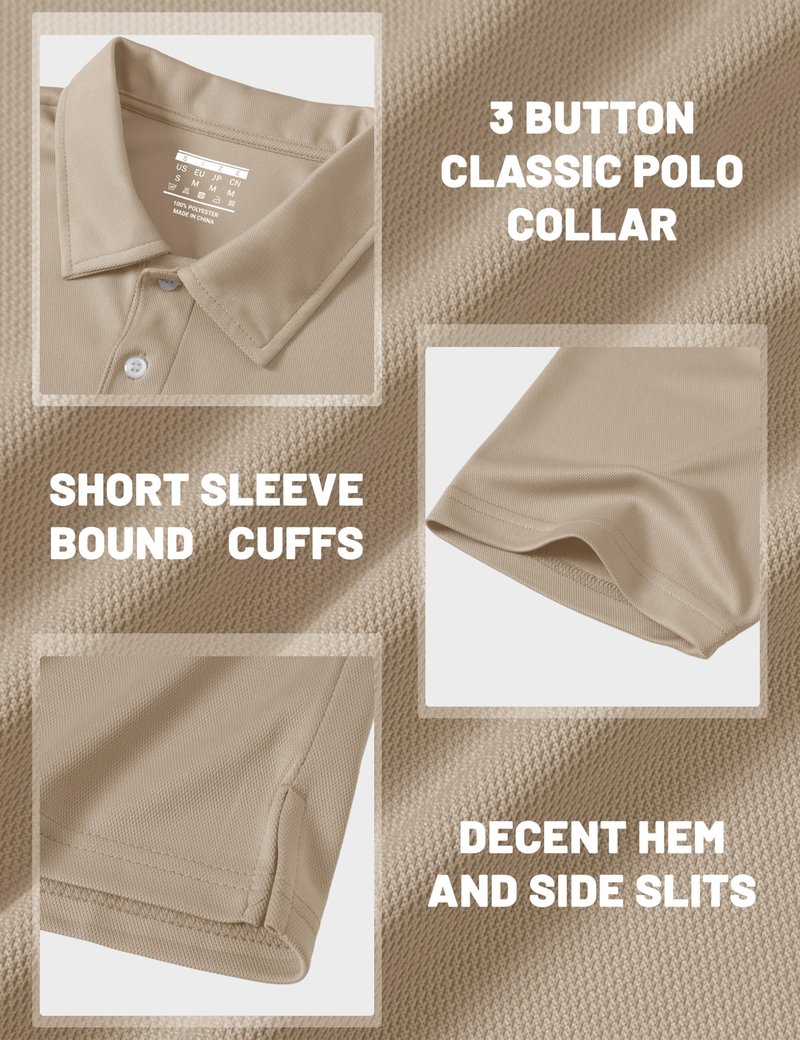 MAGCOMSEN Polo Shirts for Men Dry Fit Lightweight Active Golf Polos Short Sleeve Moisture Wicking Collared Shirt