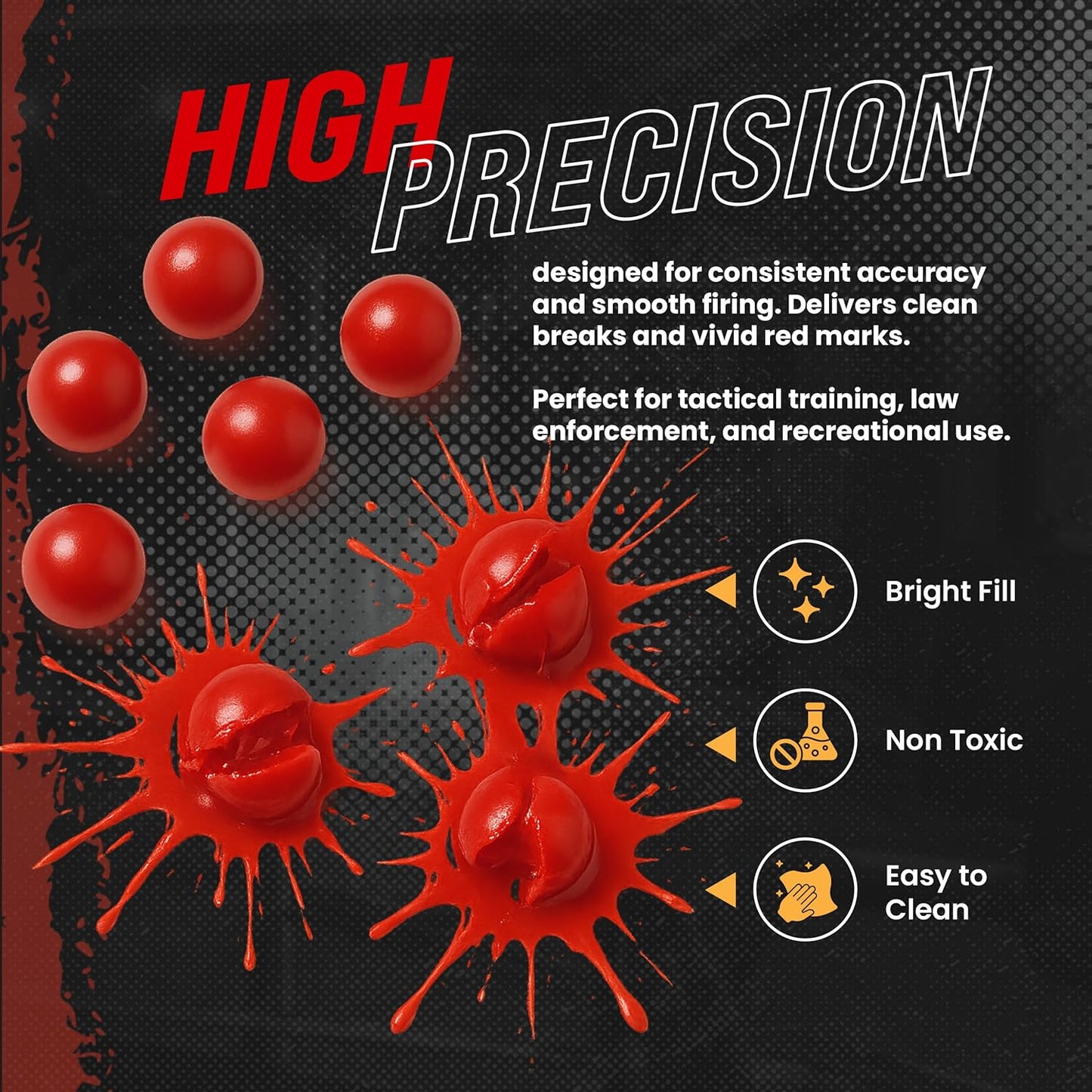 .43 Caliber Paintballs for Umarex T4E Paintball Pistols Blood Red Fill - .43 Cal Ammo