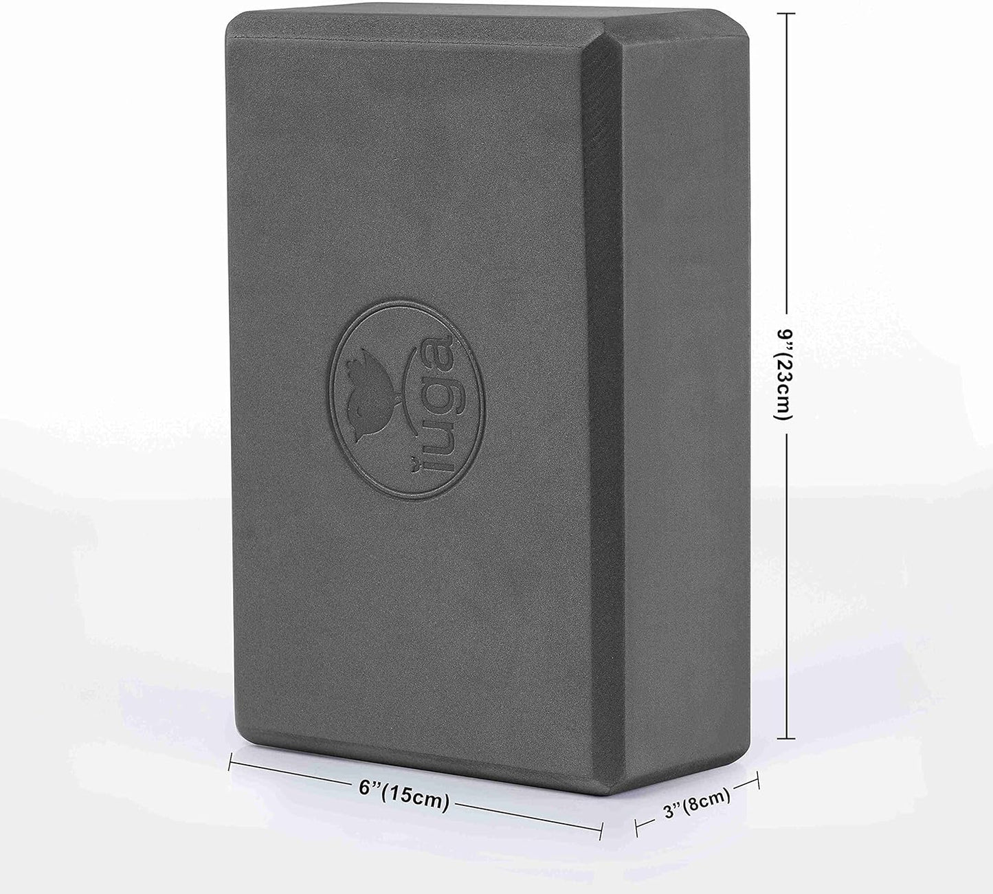 IUGA Yoga Blocks 2 Pack With Strap Non Slip High Density 9"x6"x3" Solid & Cork Yoga Block With Yoga Strap to Improve Strength Balance for Yoga Pilates Meditation