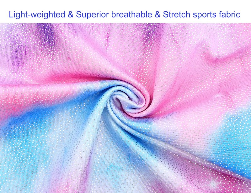 Domusgo Girls Leotards Size 5-6 Years Old Sparkle Multicolor Starry One Piece Durable Athletic Activewear