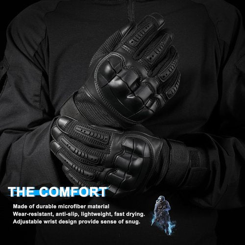 WTACTFUL Touch Screen Tactical Gloves for Men Airsoft Paintball Gear Motorcycle MTB Bike Cycling Cross-Country Motorbike ATV Hunting Hiking Riding Driving Work Outdoor Full Finger Gloves M Black