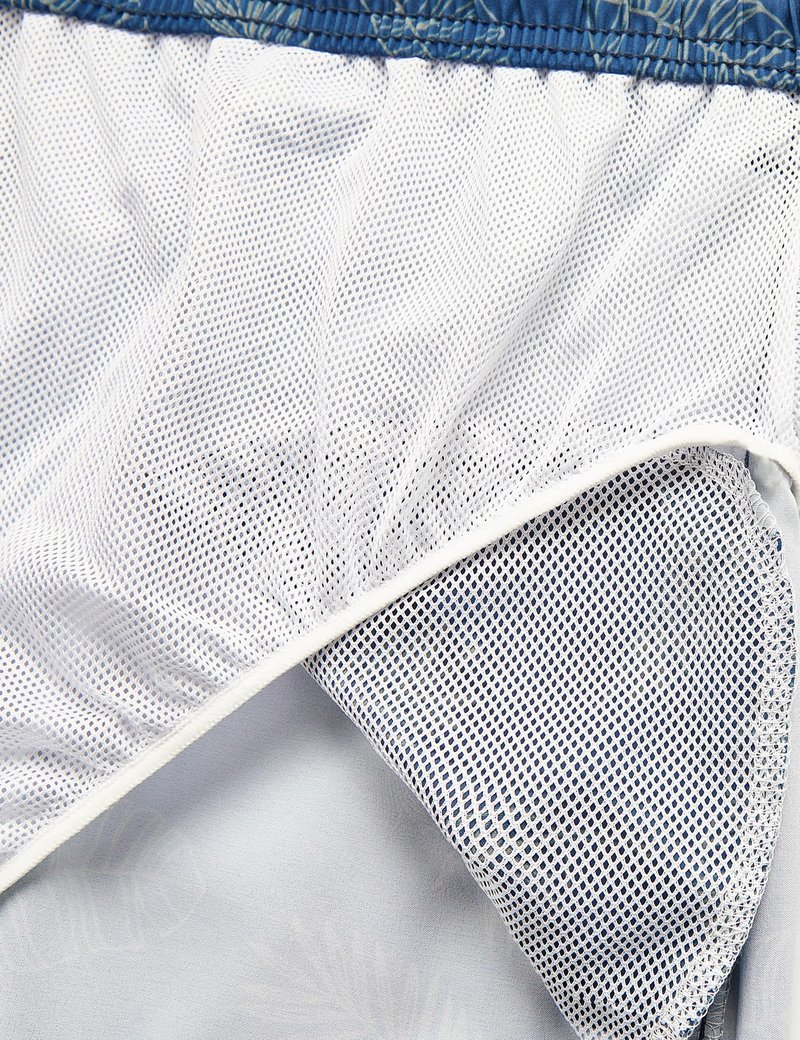 ELETOP Men's Swim Trunks Quick Dry Bathing Suit Swimming Board Shorts Mesh Lining Beach Swimwear Leaf Gradient Blue M