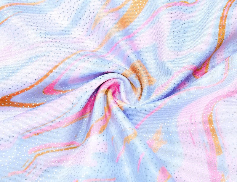 Domusgo Leotard for Girls Gymnastics Size 5-6 Years Old Sparkly Pink Tie Dye Set with Matching Shorts