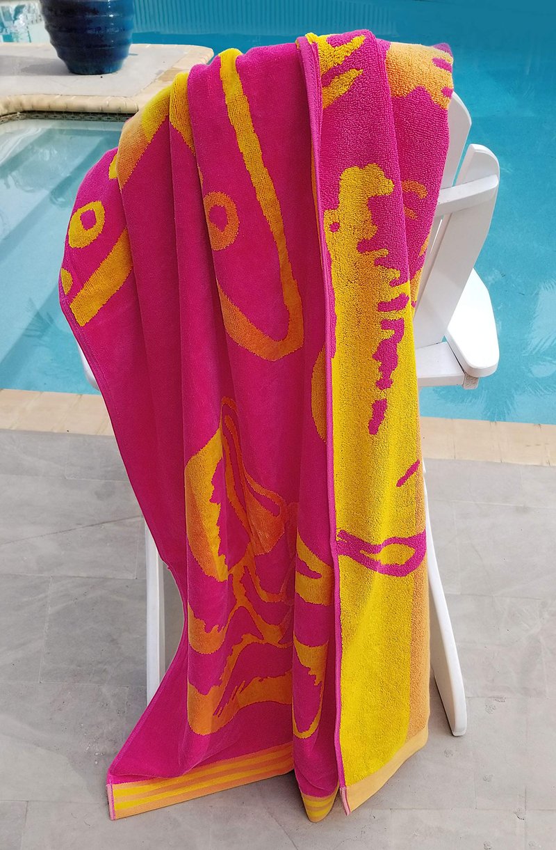 Maya Island Over-Sized Designer Jacquard Printed Beach Towels Starfish 40x70 (Pack of Two). Super Quality and Very Absorbent 100% Cotton Towel in Beautiful Colors