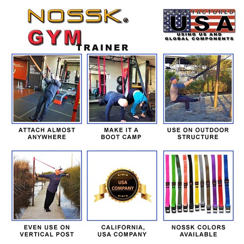 2 Pack - NOSSK GYM Pro Suspension Fitness Trainer - Manufactured in California using US and Global Components