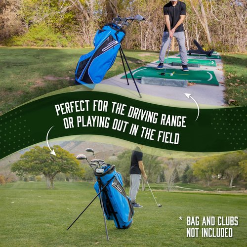 Golf Bag Stand Attachment Foldable Legs Only | Portable Attachable Stand | Legs Only | Golf Gifts for Mens Golfer Accessories | Preventing Cart Bag Falls & Club Damage (Black)