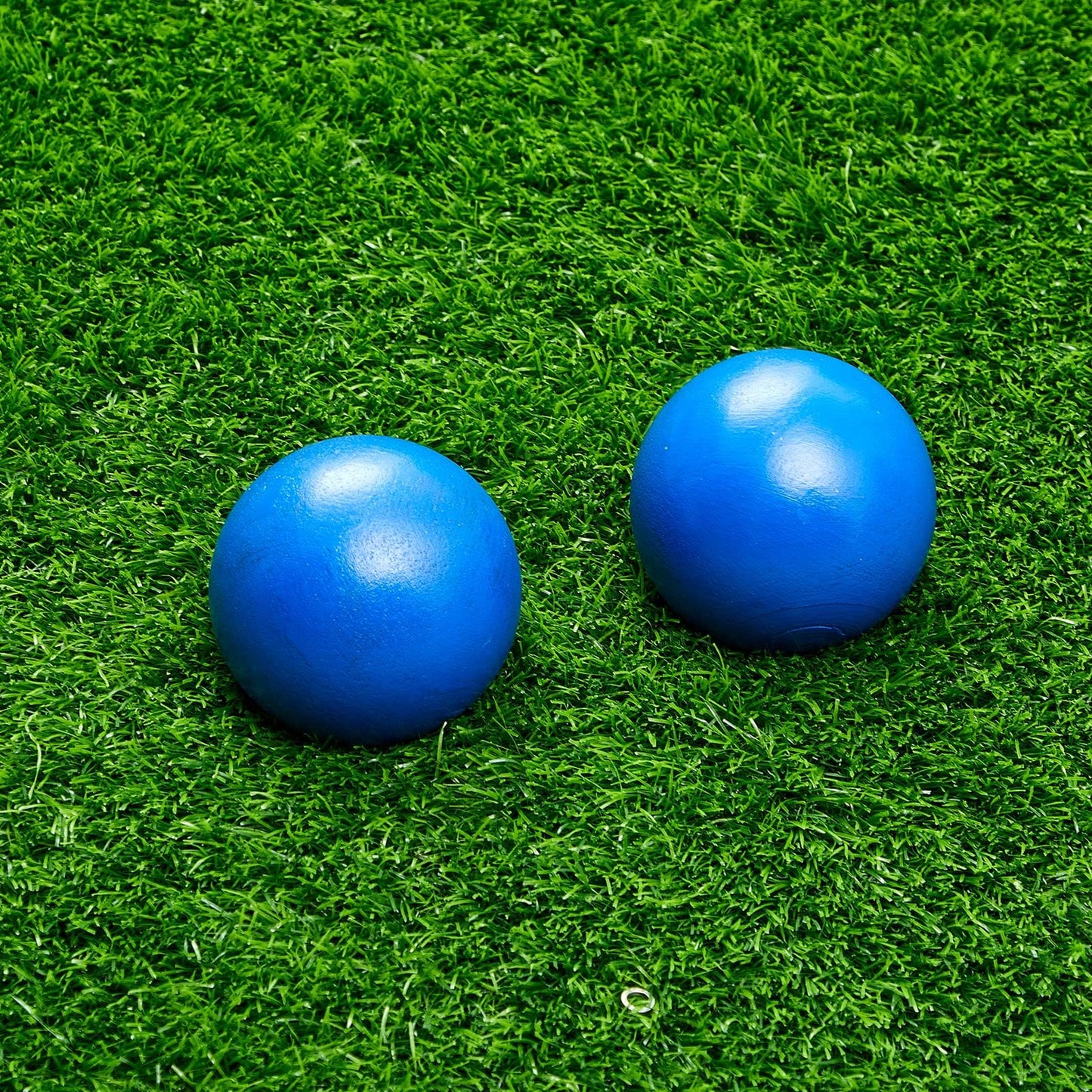 Silipull 2 Pcs Spring Sports Iron Shot Put Outdoor Shot Put Balls Silver Cast Iron Shotput Weight Balls for High School Track and Field Competition Practice(Blue,8 Lbs)