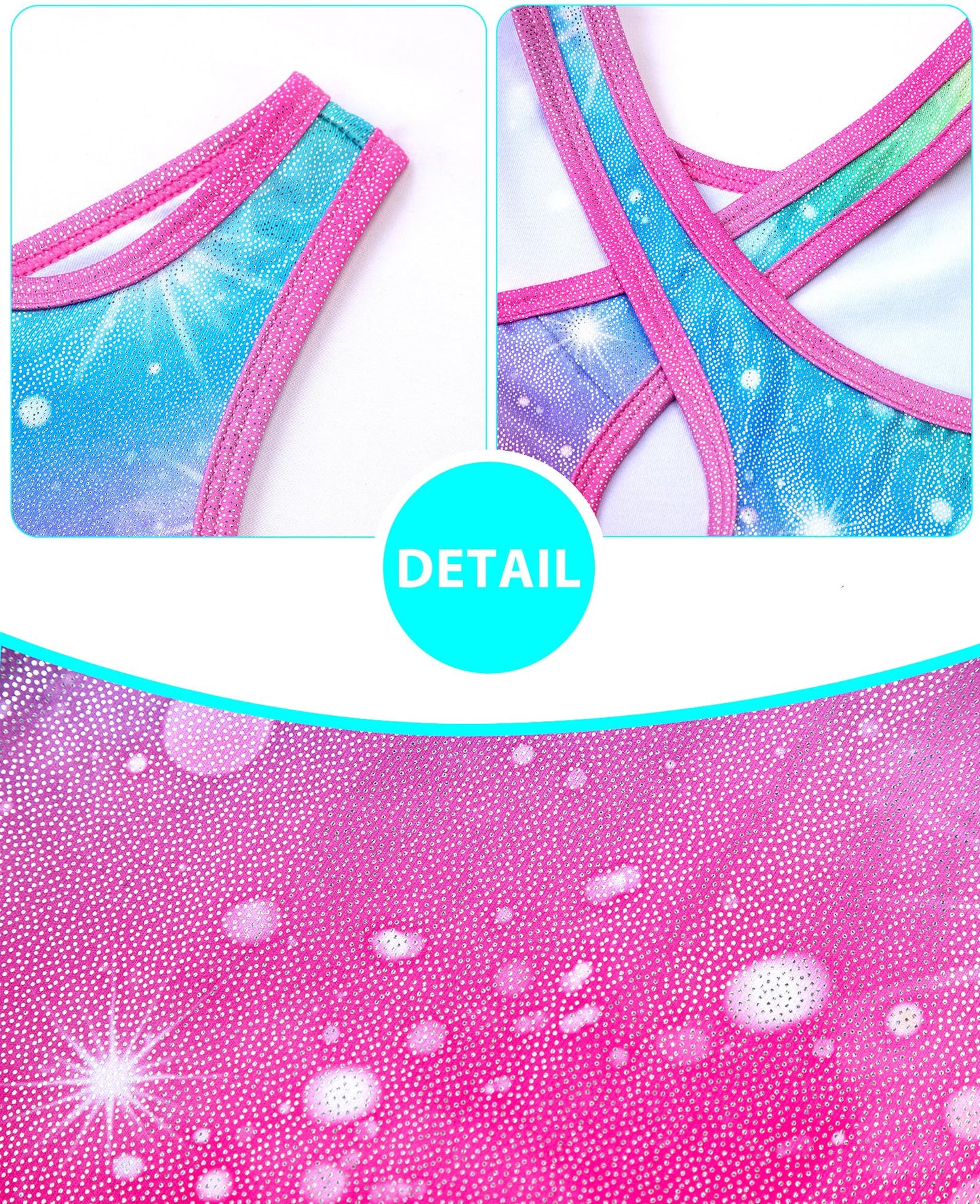 HOZIY 4t Gymnastics Leotards for Girls 3t Rainbow Hallowout Cutout Back Tumbling Outfits Biketard Practice Ropa De Niña Para Gimnasia Suit