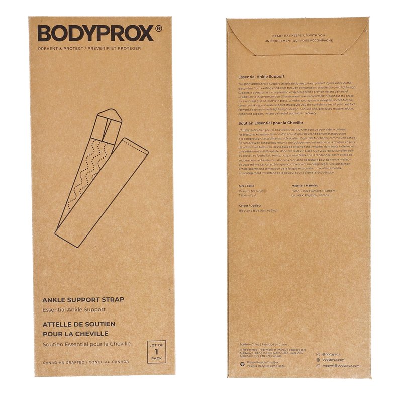 Bodyprox Ankle Support Brace, Adjustable Compression Ankle Braces for Sports Protection, One Size Fits Most for Men & Women