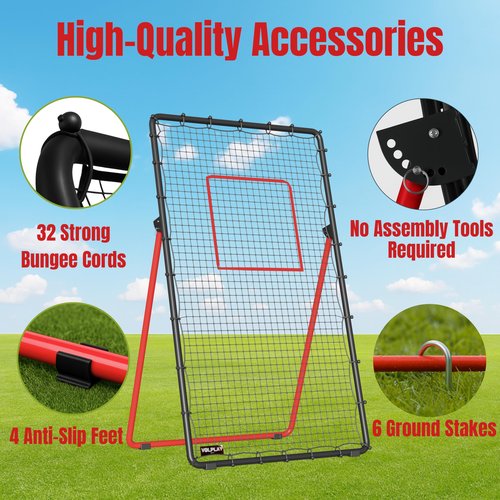 Volleyball Rebounder Net 7x4 FT – 5 Angle Adjustable Volleyball Training Equipment - Durable 45 PLY Bounce Back Net – Practice Net – Includes Ball, Pump & Carry Bag - Gift-Ready Set