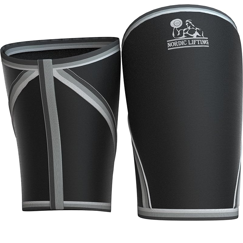 Nordic Lifting 7mm Neoprene Knee Sleeves – Black Large, Compression Support for Weightlifting