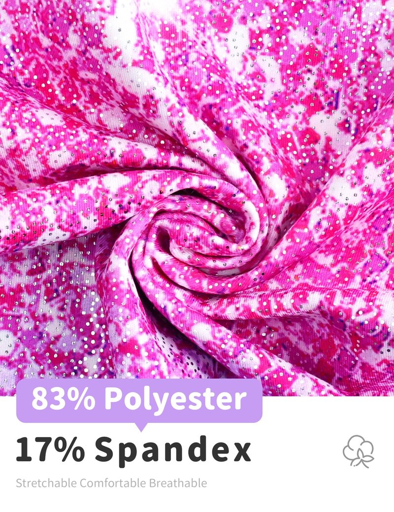 Nokecina Girls Gymnastics Leotards Size 9-10 Years Old Shiny Purple Pink Practice Tank Athletic Bodysuits