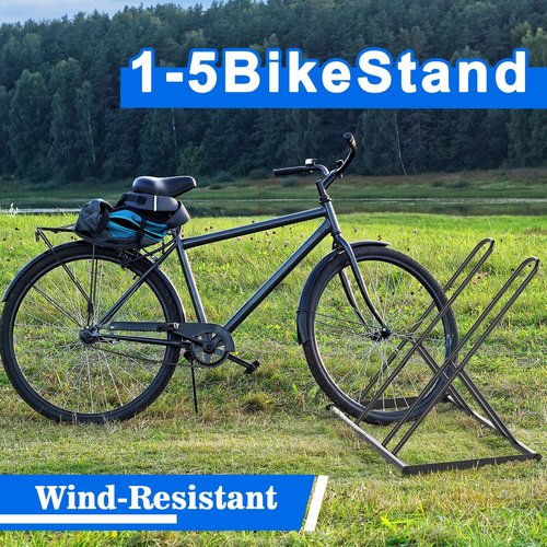 melos 2 Bike Rack, Parking Bike Stand, Outdoor For Mountain Floor Bike Rack, Heavy Duty For Bicycle Garage, Space-Saving Bicycle Holder For Home, Yard, Office, Black