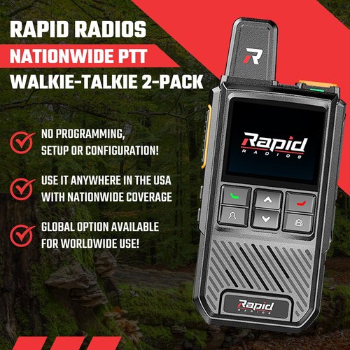 Rapid Radios Nationwide LTE Walkie-Talkie - Two-Way Radio - Unlimited Range POC Two Way Radios Set
