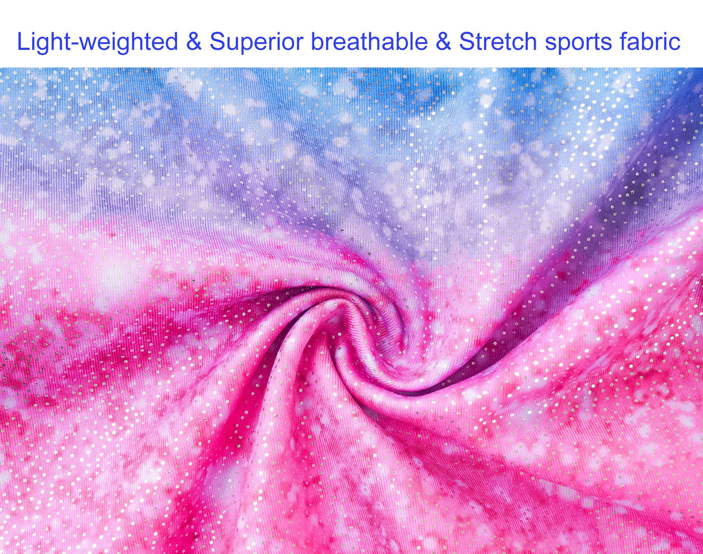 Domusgo Gymnastics Leotards for Girls 8-9 Years Old Blue Pink Star Sky Sparkly One Piece Tumbling Outfits