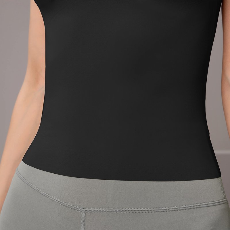 Women's Fit Camisole with Built in Bra - Spaghetti Straps Camis Tank with Chest pad One-Piece Cut Seamless (M, A-Style-Black)
