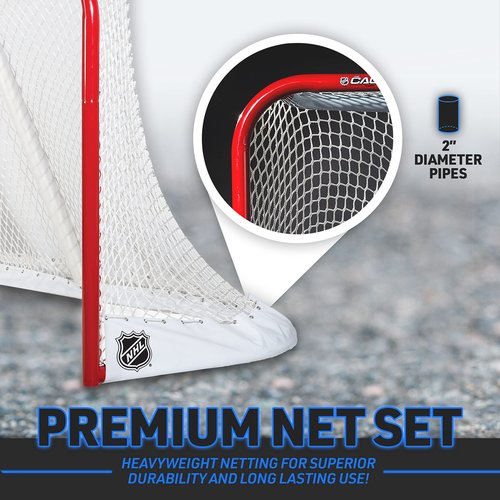 Franklin Sports NHL Ice + Street Hockey Goal - The Cage Official Size Premium Steel Hockey Net - Regulation Goal with 1.75" Steel Pipes - 72 x 48 Inch