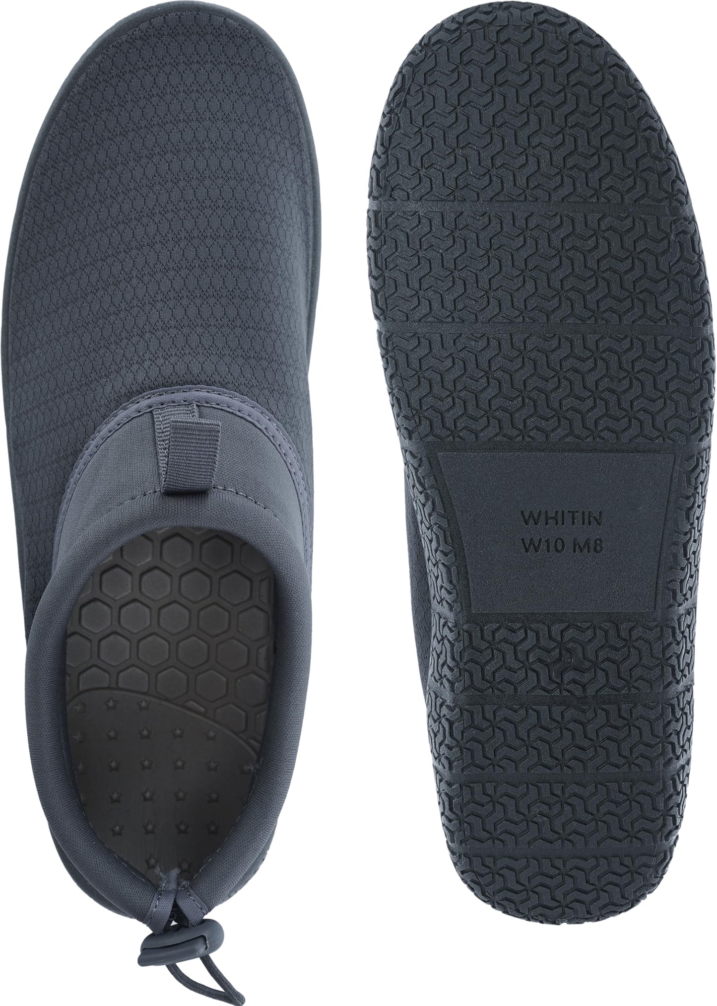 WHITIN Water Shoes for Men Women Aqua Barefoot Swim Socks Beach Minimalist Lightweight Outdoor Surf Boating Kayak Sand Walking Footwear Dark Grey