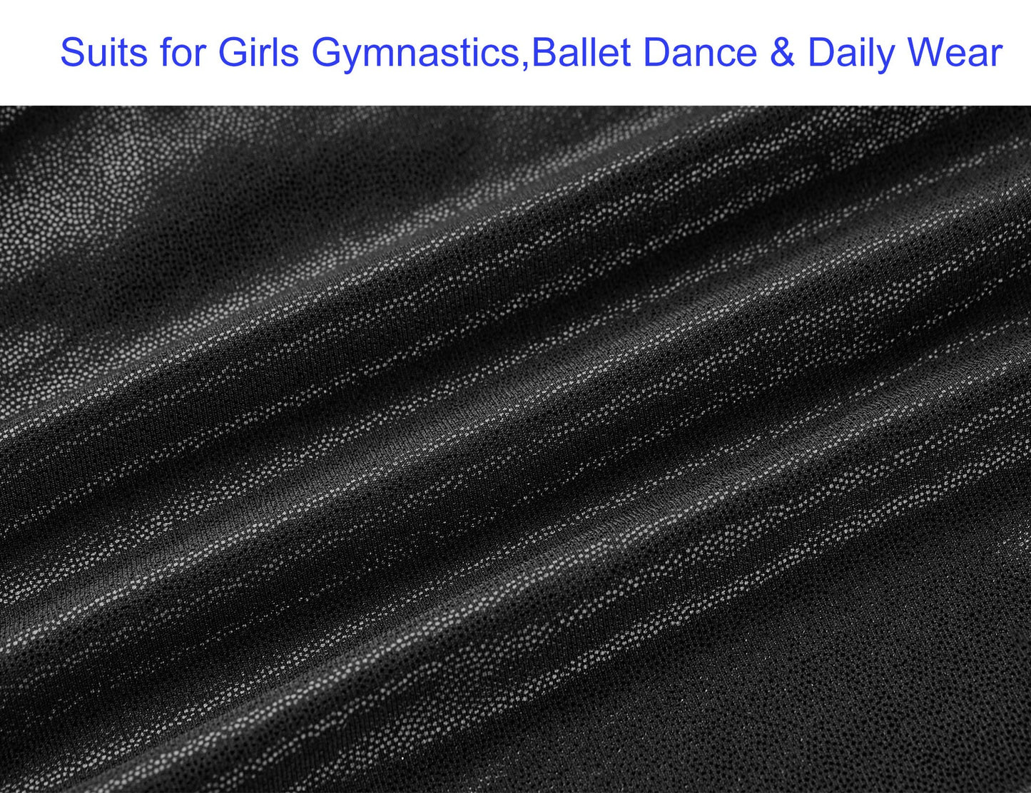 Domusgo Gymnastics Leotards for Girls 6-7 Years Old Black Sparkly One Piece Tumbling Outfits