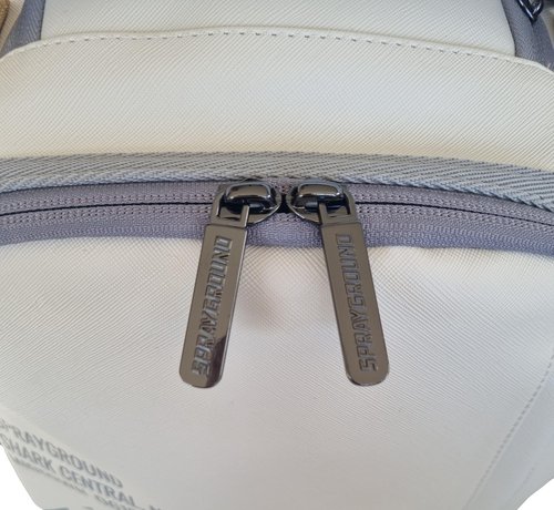 SPRAYGROUND Limited Edition 910B7420NSZ Cream Check Shark Central Savage Backpack, cream, M