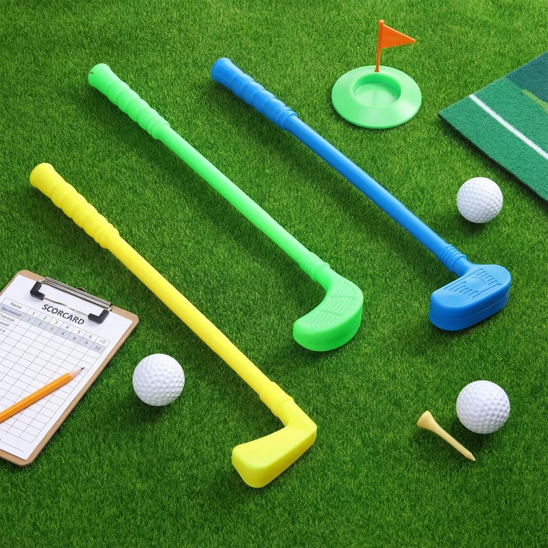 Teyva Daily 24 Pcs Plastic Mini Golf Clubs for Toddlers, Kids Golf Birthday Party Favors, Kids Clubs and Balls Toy Set, Toddlers Outdoor Indoor Lawn Sports for Boys Girls Party Supplies(Classic)