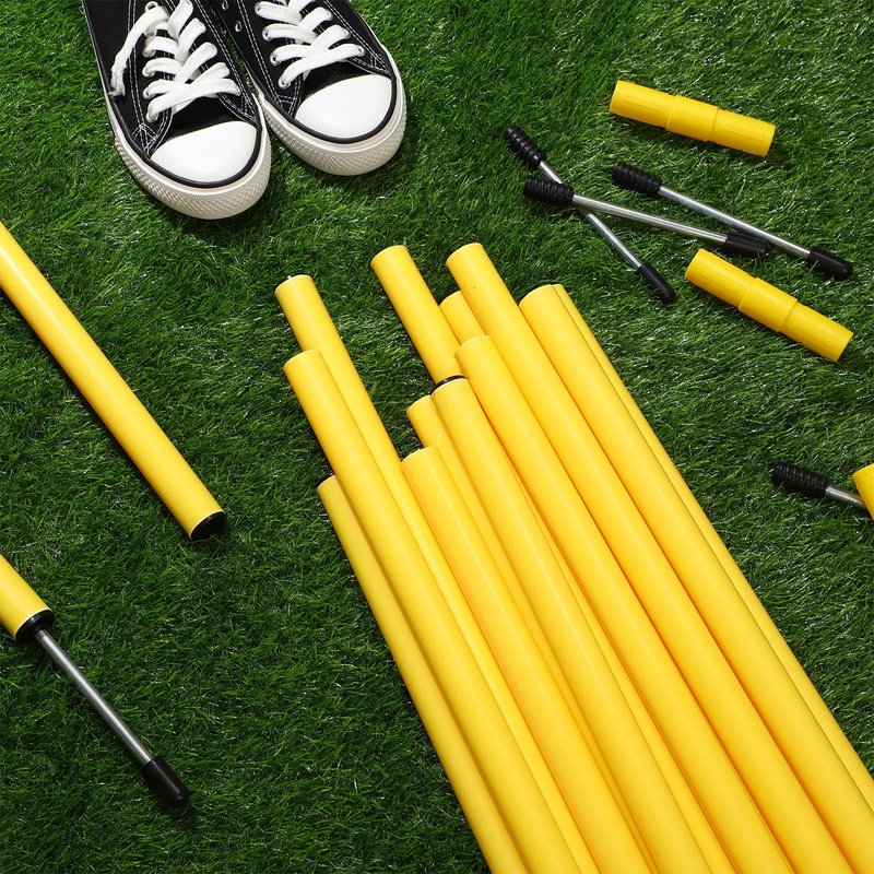 Blulu 10 Pcs 5/10/30pcs Training Agility Poles 5ft Adjustable Soccer Training Poles Soccer Sticks Agility Equipment for Football Sport Football Speed (Yellow)